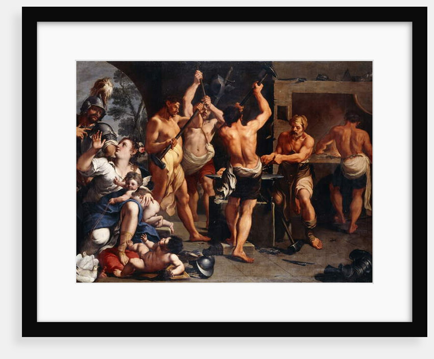 Mars and Venus at the Forge of Vulcan by Aureliano Milani