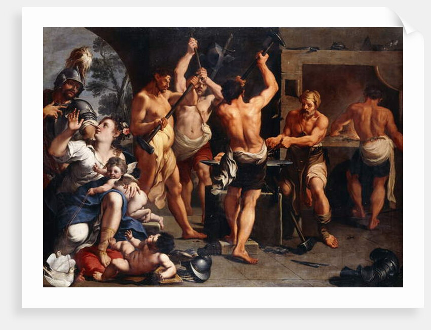 Mars and Venus at the Forge of Vulcan by Aureliano Milani