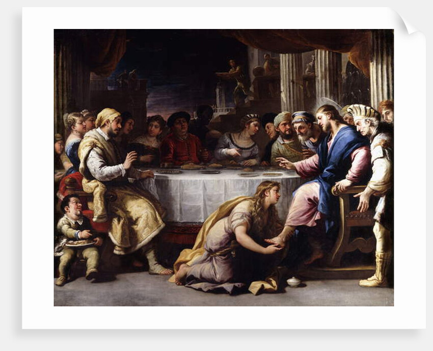 The Magdalen washing Christ's Feet in the House of Simon by Luca Giordano