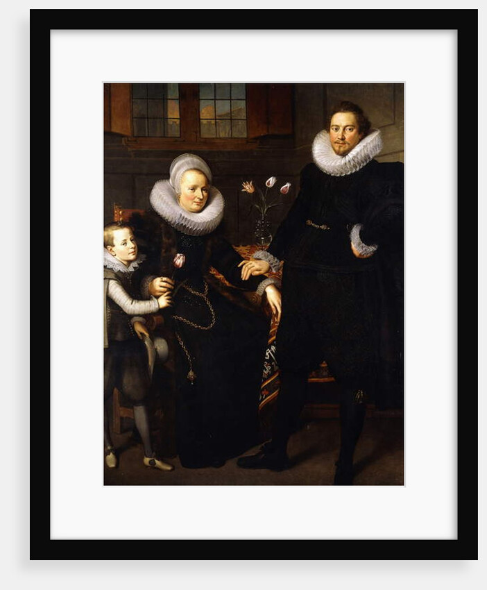 A group Portrait of a Family, full-length, in an interior by Adam van Noort