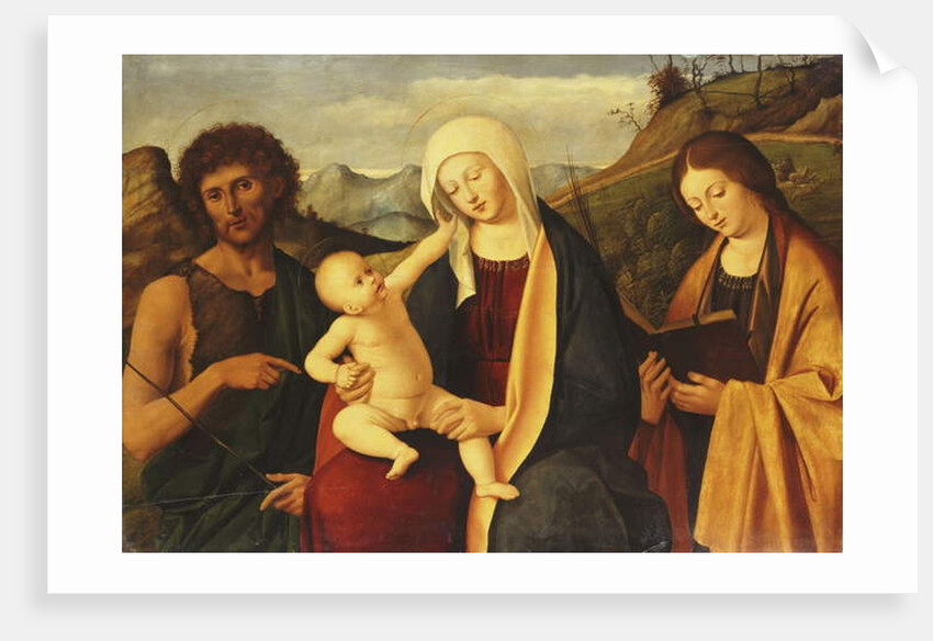 The Madonna and Child, with Saint John the Baptist and a female Saint by Marco Basaiti