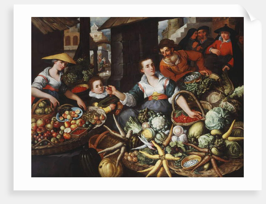 A Fruit and Vegetable Stall in a Town Market by Jean Baptiste de Saive