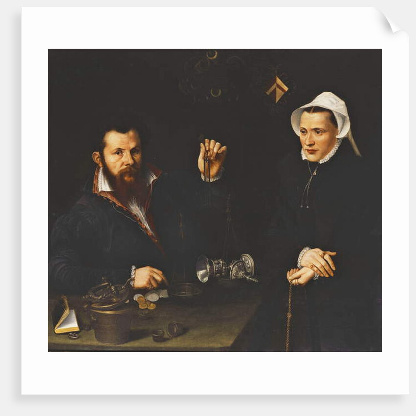 Portrait of a Essai Master and his Wife, half-length, c.1561-7 by Nicolas Neufchatel