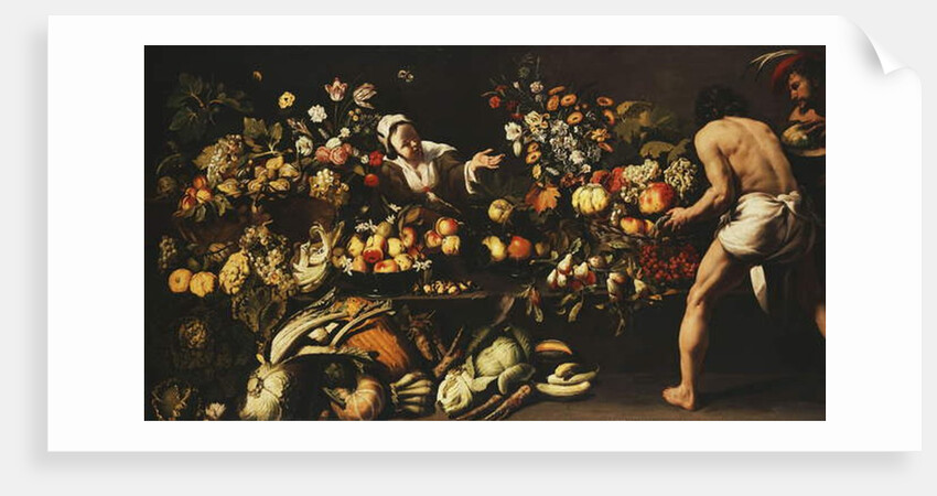 A Larder Stocked with Vegetables, Flowers and Fruit by Italian School