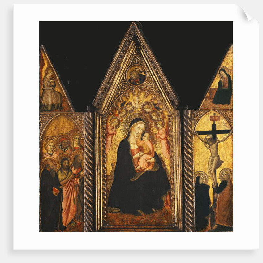 A Portable Triptych with the Madonna and Child Enthroned with Angels, by Agnolo Gaddi
