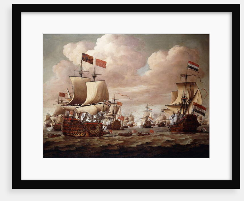 The English and Dutch Fleets exchanging Salutes at Sea with the 'Prince' and the 'Gouden Leeuw' in the Foreground, 1684 by Willem van de the Elder Velde
