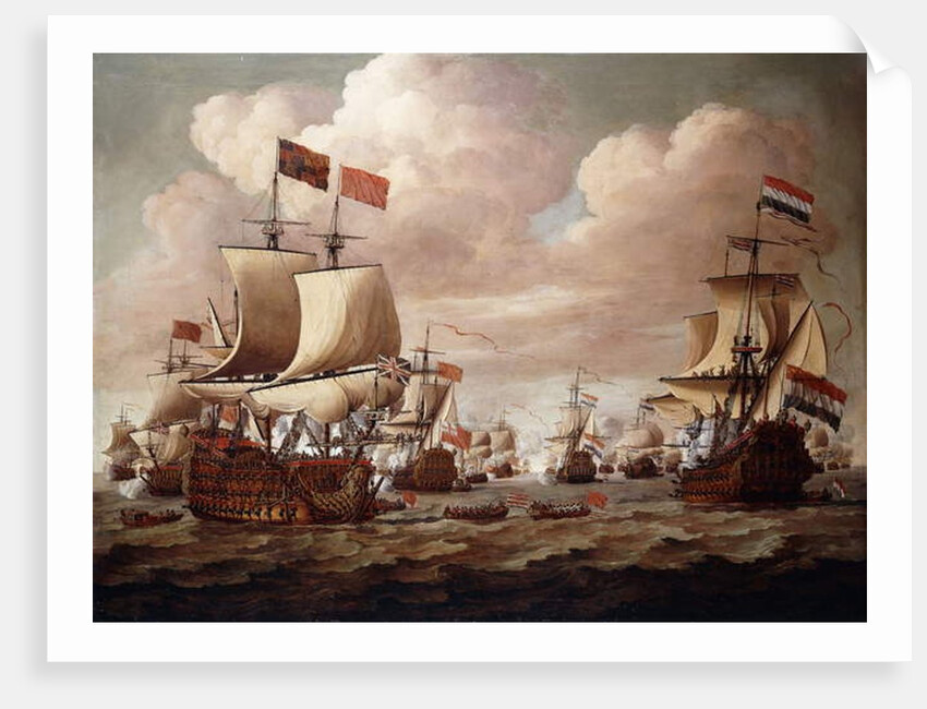 The English and Dutch Fleets exchanging Salutes at Sea with the 'Prince' and the 'Gouden Leeuw' in the Foreground, 1684 by Willem van de the Elder Velde
