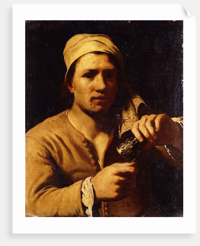 A Young Man in a Turban holding a Roemer: The Fingernail Test by Michael Sweerts