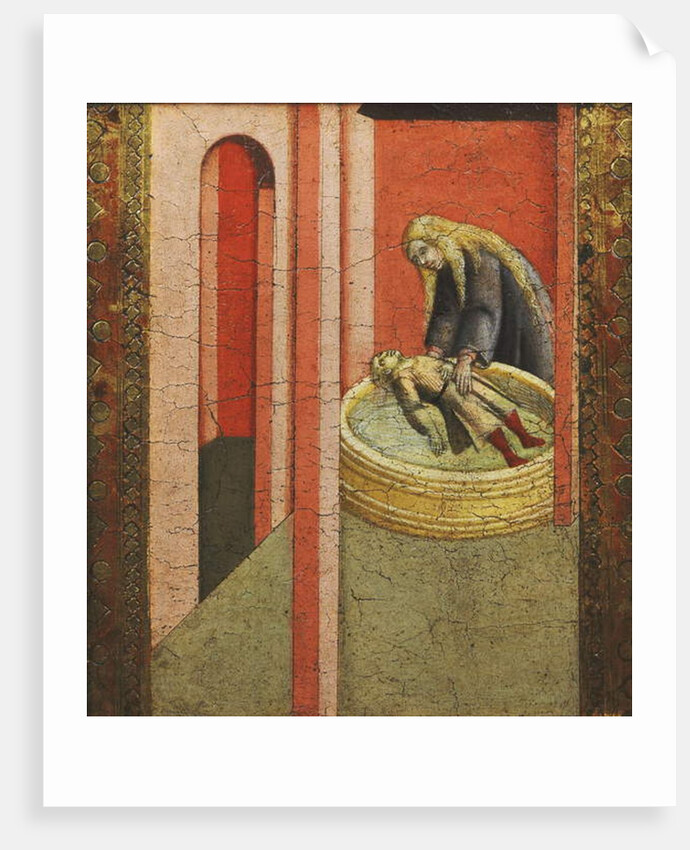 Saint Elizabeth of Hungary reviving to Life a Child drowned in a Well by Pietro Lorenzetti