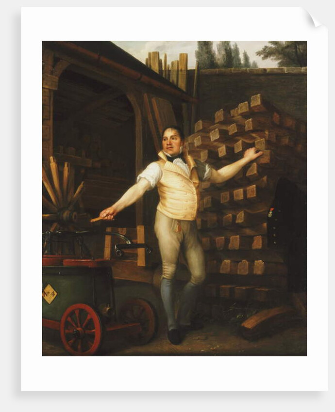 A Wheelmaker with a Fire Engine in a Yard, 1812 by Alexandre François Louis de Girardin