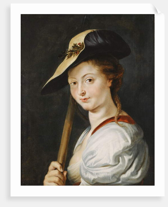 Portrait of a young Woman, stated to be Suzanna Fourment, bust length, as a Shepherdess by Peter Paul Rubens