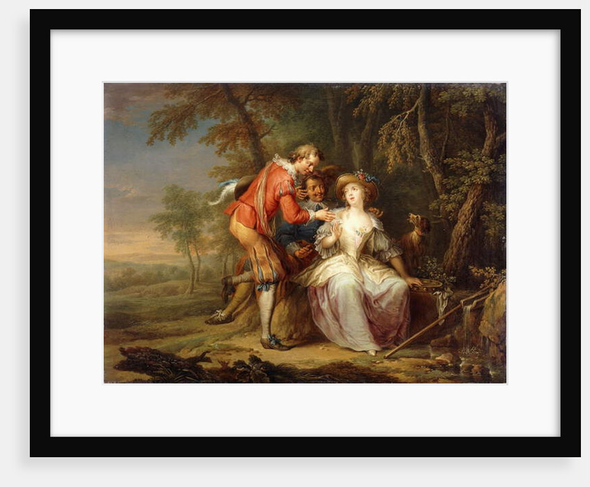 Amorous allegorical Scenes in wooded Landscapes by Frans Christoph Janneck