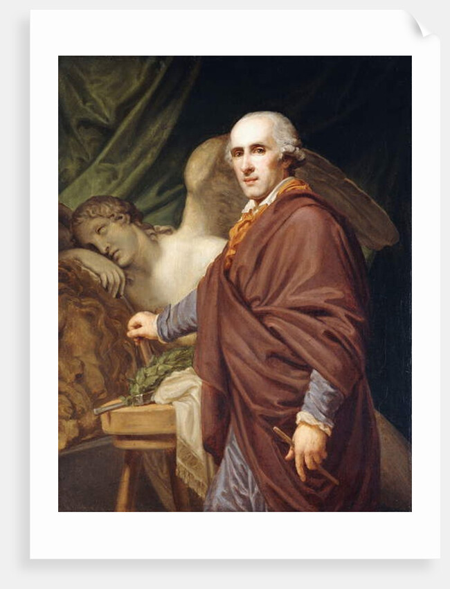 Portrait of Antonio Canova, three-quarter length, in brown robes by Johann Baptist I Lampi