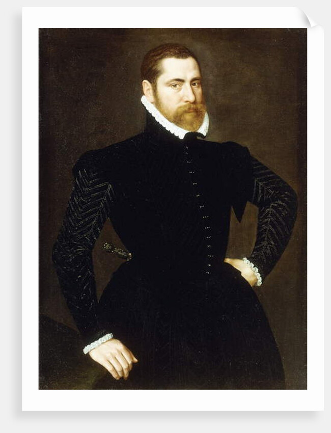 Portrait of a Gentleman, Three-quarter length, Wearing a Black Costume with White Ruff, 1564 by Adriaen Thomasz Key
