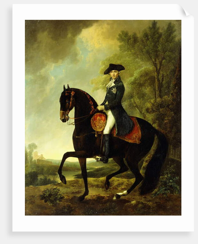 Portrait of a Nobleman, small full-length on Horseback by David Morier