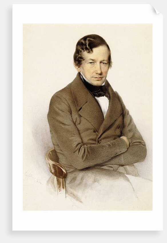 Portrait of Anton Diabelli, seated half length, 1842 by Franz Eybl