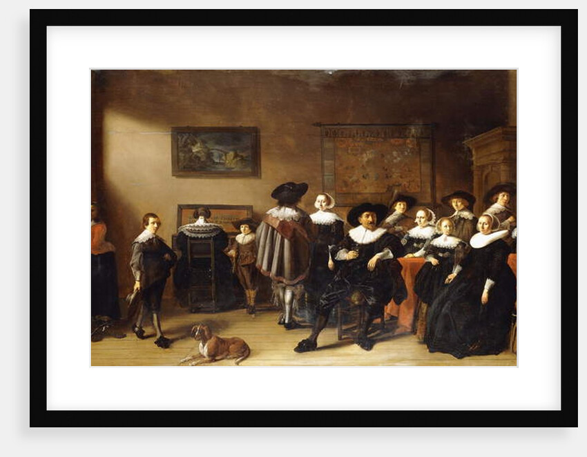 A Group Portrait in an Interior by Anthonie (1601-73) Palamedesz