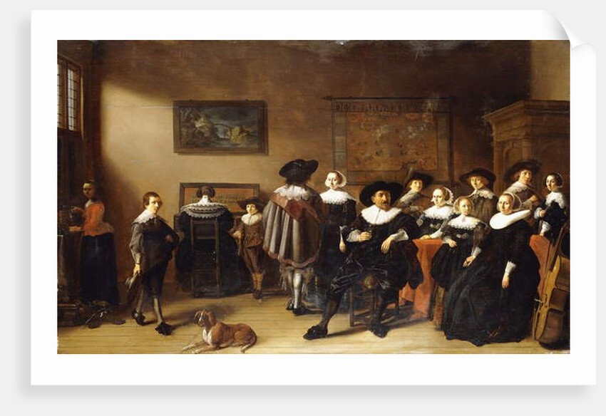 A Group Portrait in an Interior by Anthonie (1601-73) Palamedesz