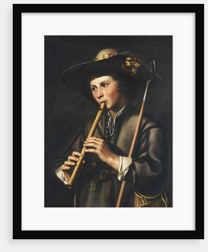 A Shepherd Playing the Pipes by Johan Baeck