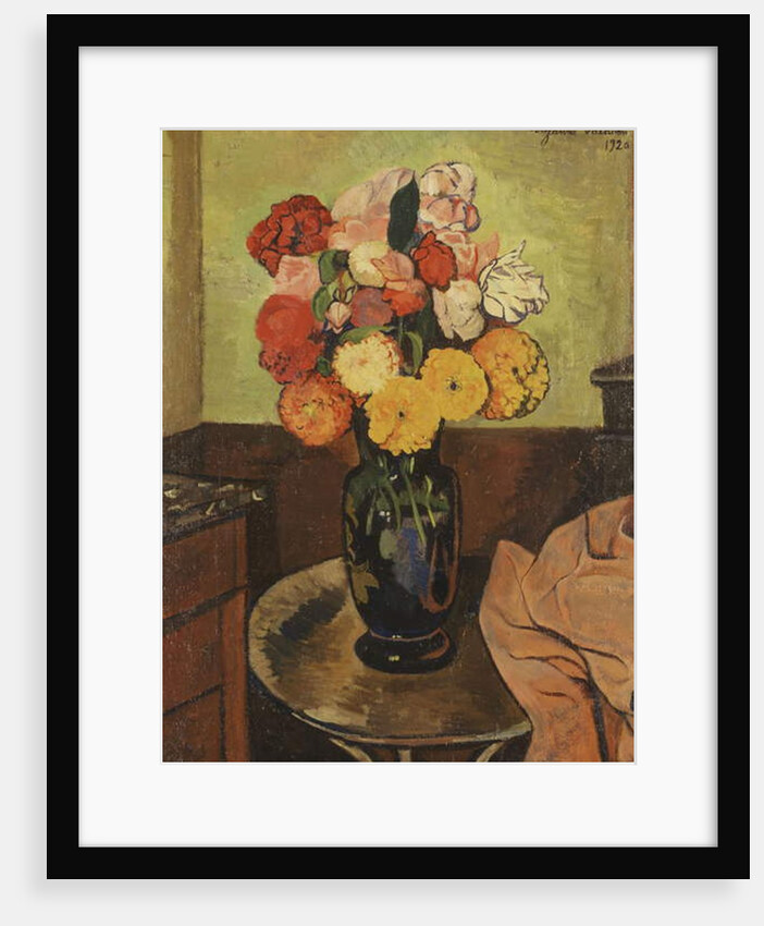 Vase of Flowers on a Round Table; Vase de Fleurs sur une Table Ronde, 1920 by Marie Clementine Valadon