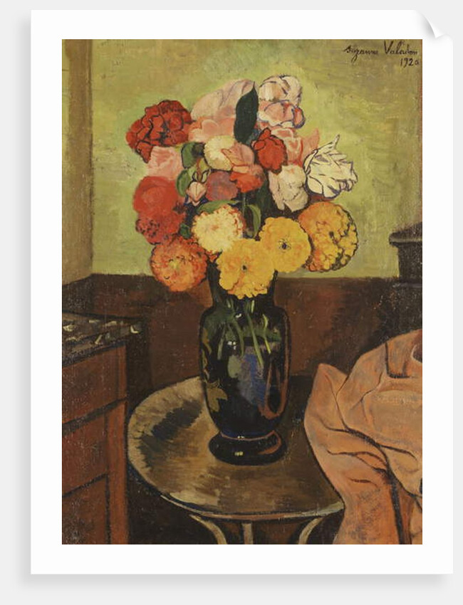 Vase of Flowers on a Round Table; Vase de Fleurs sur une Table Ronde, 1920 by Marie Clementine Valadon