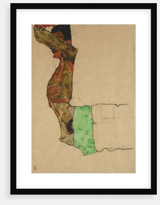 Reclining Male Nude with Green Cloth by Egon Schiele