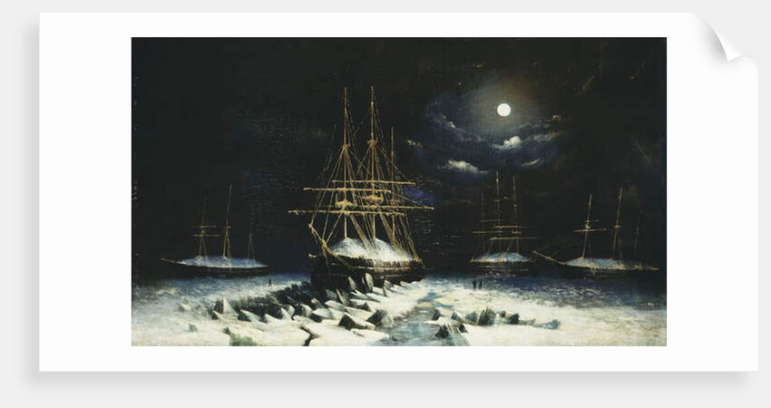 The British Naval Franklin Search Expedition: H.M.S Resolute, Assistance, Intrepid and Pioneer wintering in the Arctic, 1850-51 by William Henry (attr. to) Browne