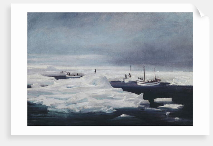 The James Caird, Dudley Docker and Stancomb Wills Moored to the Ice-floe in the Weddell Sea, April 1916, 1916 by George Marston