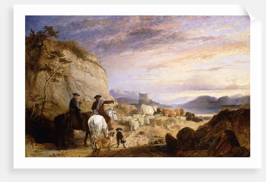Highland Drovers and Dogs Driving their Sheep and Cattle in a Rocky Wooded Landscape, 1846 by Richard Ansdell