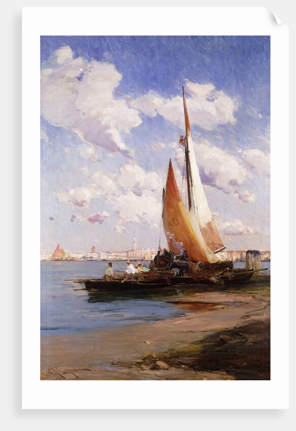 Fishing Craft with the Rivere degli Schiavoni, Venice, beyond by E. Aubrey Hunt
