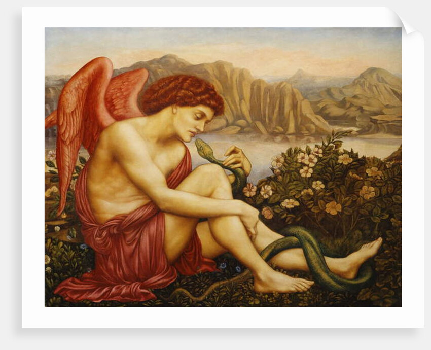 Angel with Serpent, 1870s by Evelyn De Morgan