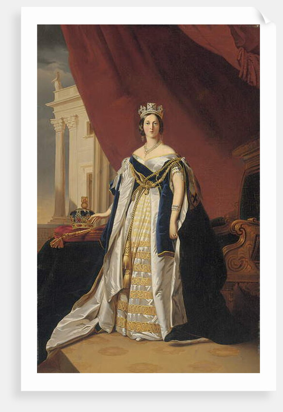 Portrait of Queen Victoria in coronation robes by Franz Xaver Winterhalter