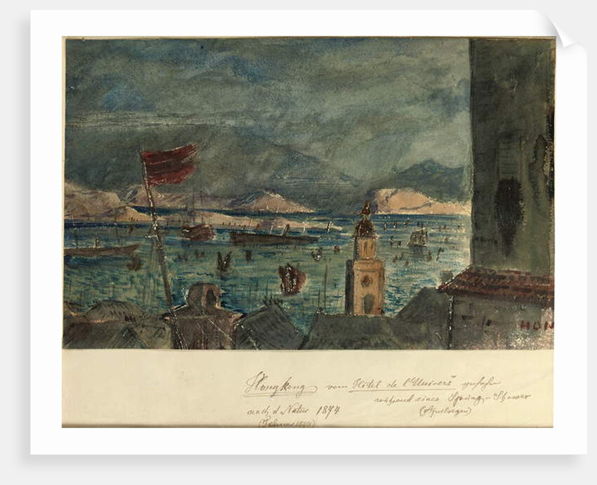 Hong Kong from Hotel de l'Univers: April in Asia, 1874 by German School