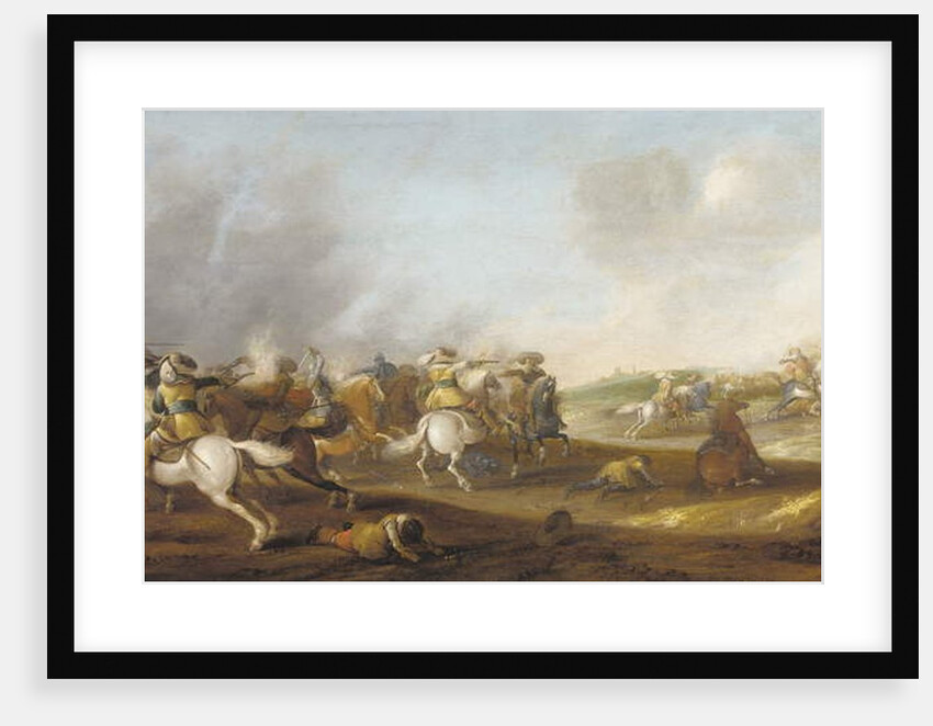 A cavalry skirmish by Palamedes Palamedesz
