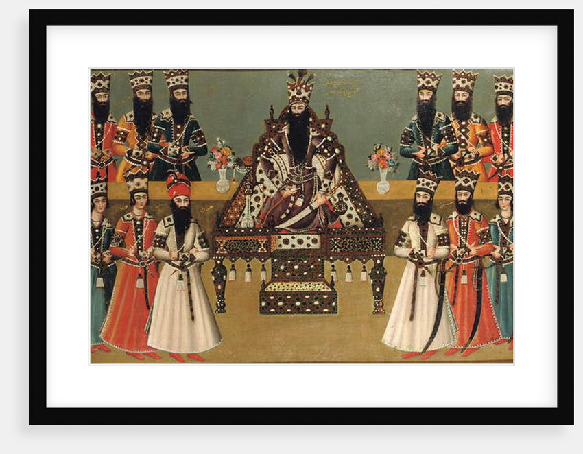 Fath 'Ali Shah and his immediate courtiers, c.1815 by Iranian School