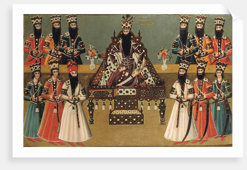 Fath 'Ali Shah and his immediate courtiers, c.1815 by Iranian School