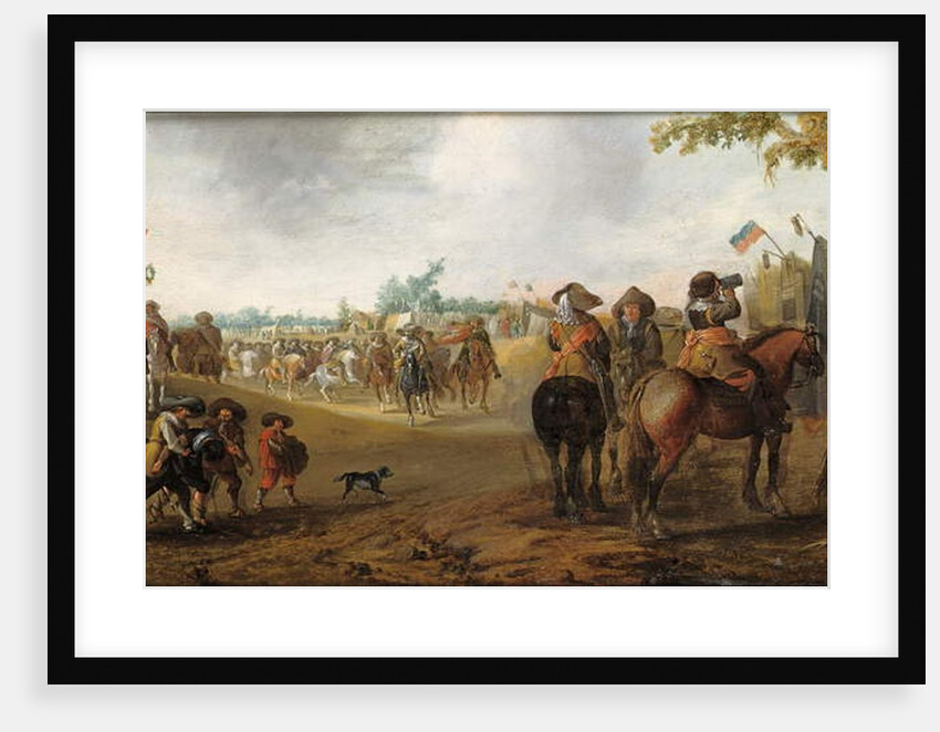 A military encampment with cavalrymen by Palamedes Palamedesz