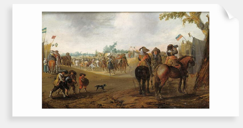 A military encampment with cavalrymen by Palamedes Palamedesz