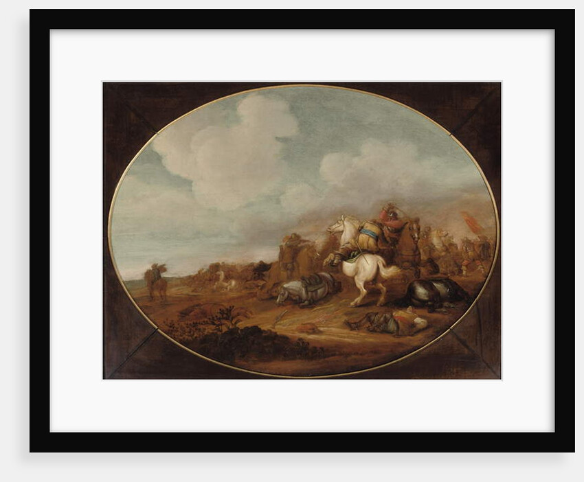 A cavalry skirmish by Jan Martszen de Jonge