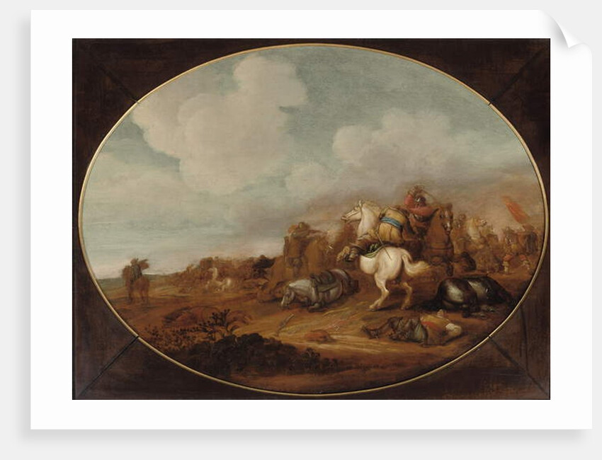 A cavalry skirmish by Jan Martszen de Jonge