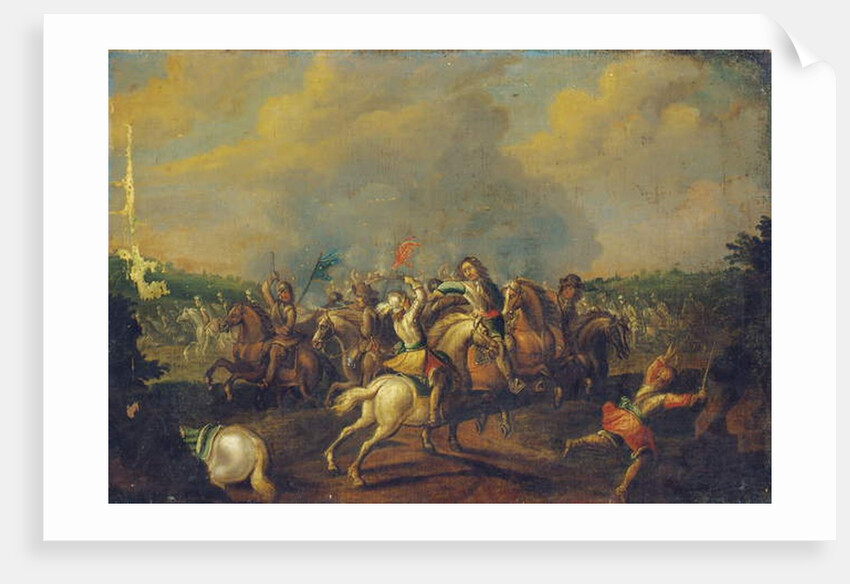 A cavalry skirmish by Palamedes Palamedesz