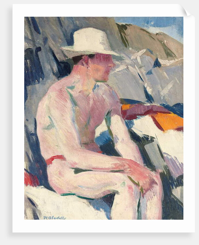 Bather in a white hat by Francis Campbell Boileau Cadell