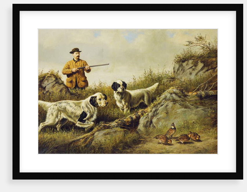 Amos F. Adams Shooting Over Gus Bondher and Son, Count Bondher, 1887 by Arthur Fitzwilliam Tait