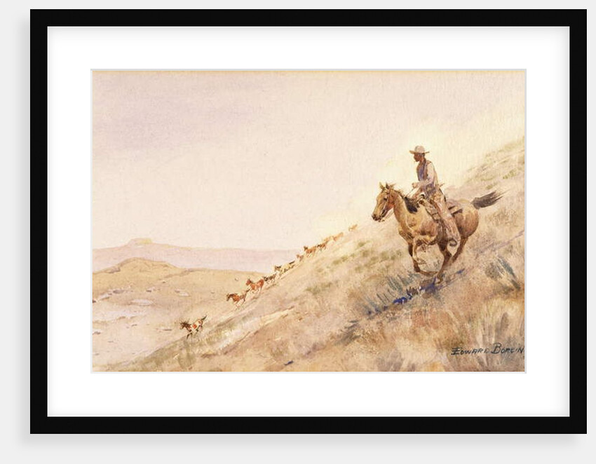 Rounding Up Horses by Edward Borein