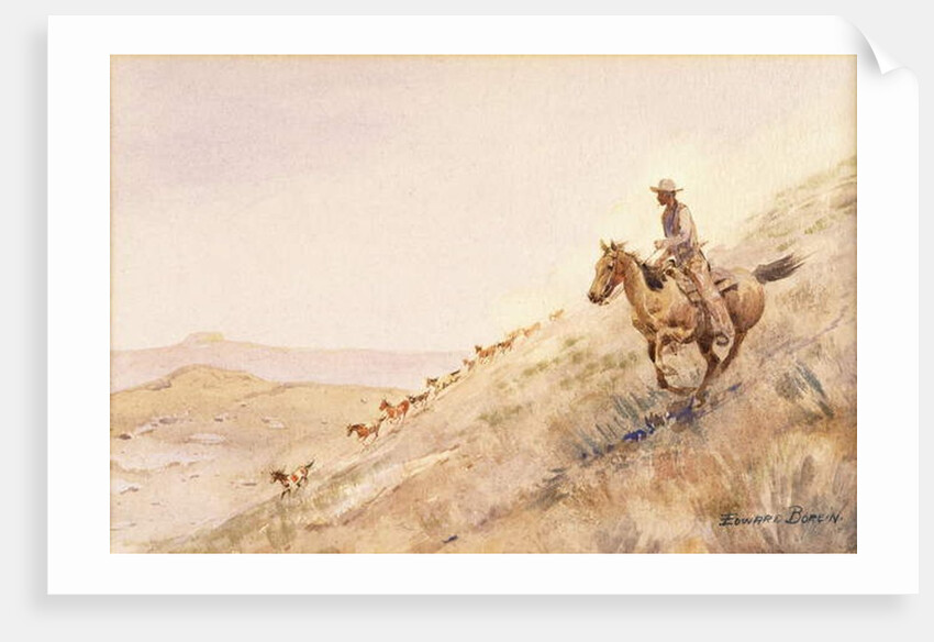 Rounding Up Horses by Edward Borein