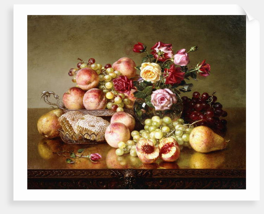 Fruit Still-life with Roses and Honeycomb, 1904 by Robert Spear Dunning