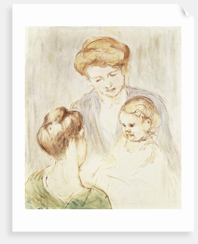 Smiling Baby with Two Girls by Mary Stevenson Cassatt