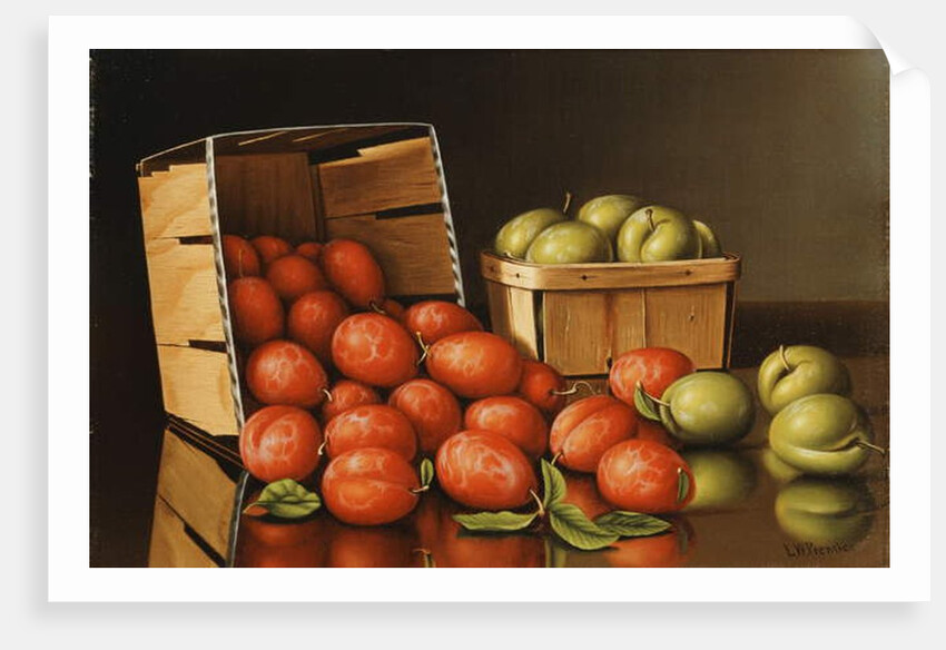 Baskets of Plums by Levi Wells Prentice
