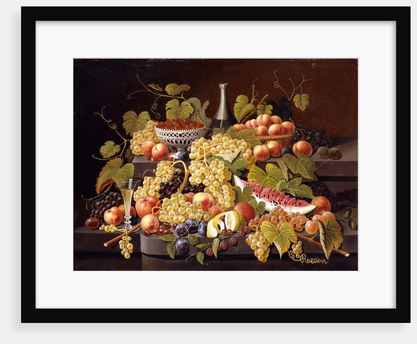 Still Life with Fruit and Champagne by Severin Roesen