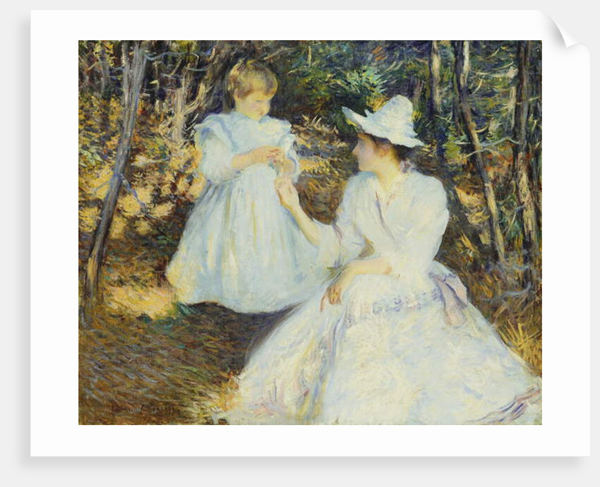 Mother and Child in Pine Woods by Edmund Charles Tarbell